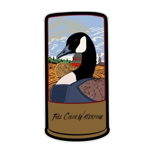 Farmer Canada Goose sticker – featuring a Canada goose in a farmer's hat, perfect for waterfowl enthusiasts and hunters who want to personalize their gear.