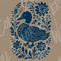 Folk Duck Solid Color PNG File – High-Resolution Waterfowl Clipart for Crafts & Design