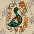 Folk Duck Style Art PNG – Vintage-Inspired Waterfowl Clipart for Crafts & Design