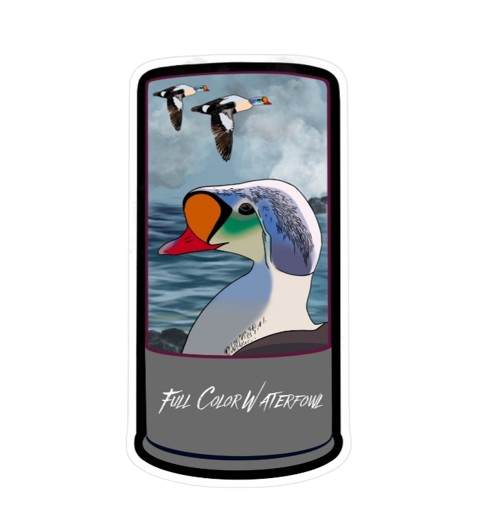 King of the Bay sticker – featuring a majestic waterfowl design, perfect for waterfowl enthusiasts and hunters looking to personalize their gear