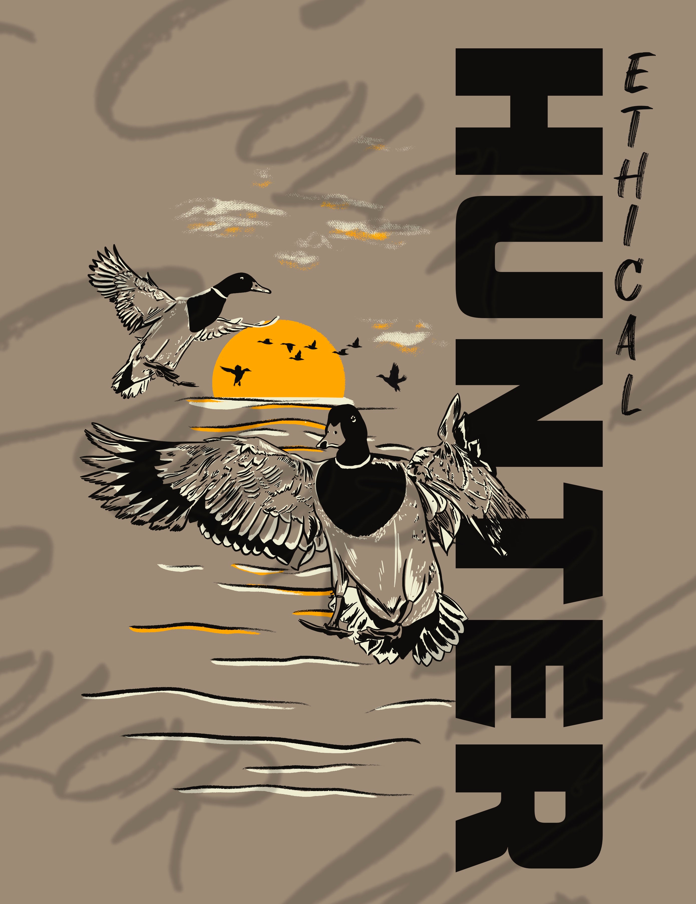 Ethical Hunter Duck Illustration PNG | Hunting Design