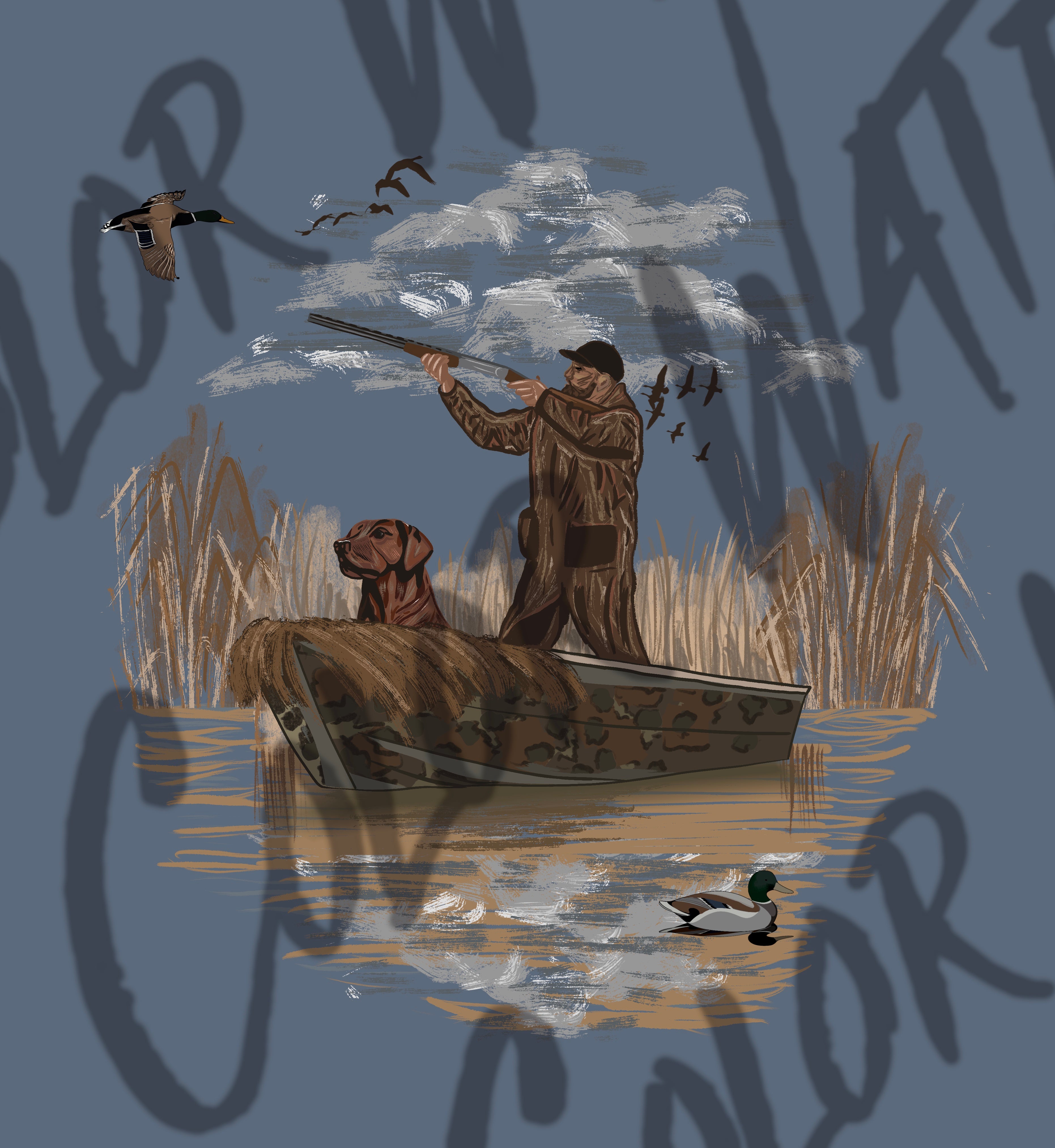 Hunting with a lab PNG